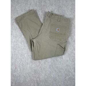 Carhartt Men's Relaxed Fit Canvas Work Pants Khaki Tan Size 38x32 **Flaws